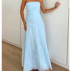 Strapless Baby Blue Gown